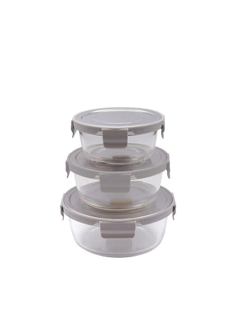 Caldo Glass Food Container Set with Stainless Steel Lids – 3 Pieces